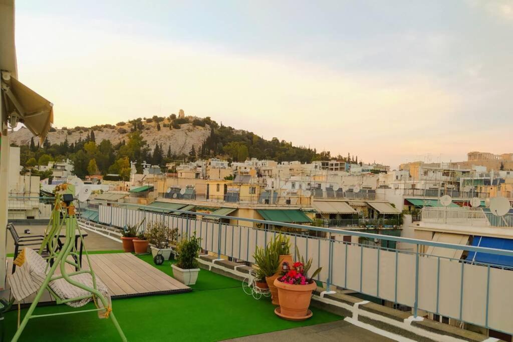 Rooftop Studio, Acropolis View! Athene Buitenkant foto